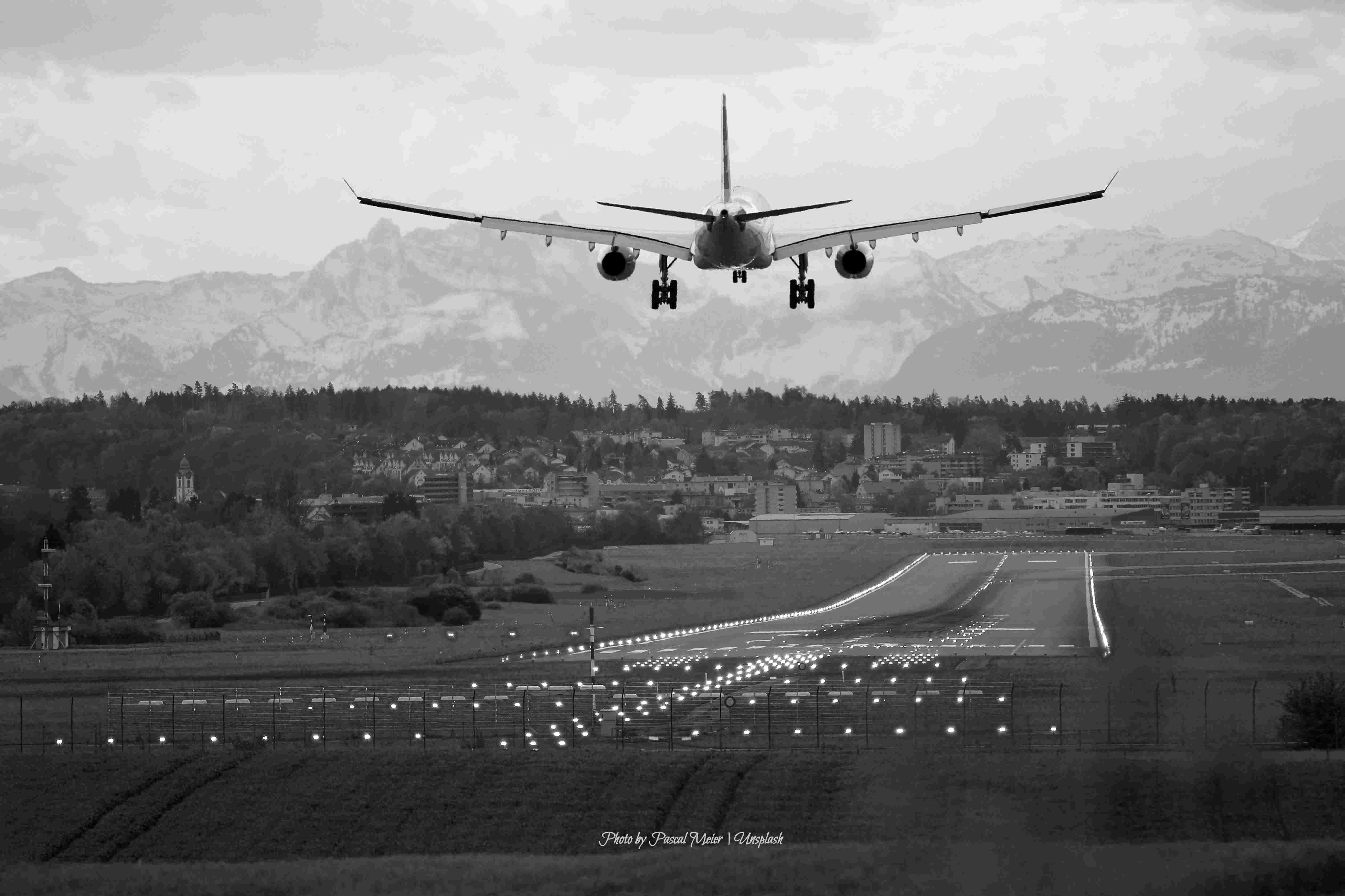 Plane landing in Switzerland